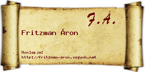 Fritzman Áron névjegykártya