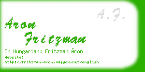 aron fritzman business card